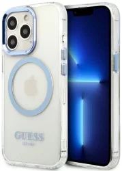 Кейс Guess GUHMP13LHTRMB iPhone 13 Pro blue hard case Metal Outline Magsafe (GUHMP13LHTRMB)