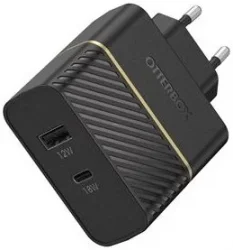 Зарядно устройство OTTERBOX EU WALL CHARGER 30W/BLACK PROPACK USB-C-18W USB-A-12 (78-80867)